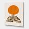Designart - Abstract Minimal Orange Sun and Rainbow I - Modern Canvas Wall Art Print